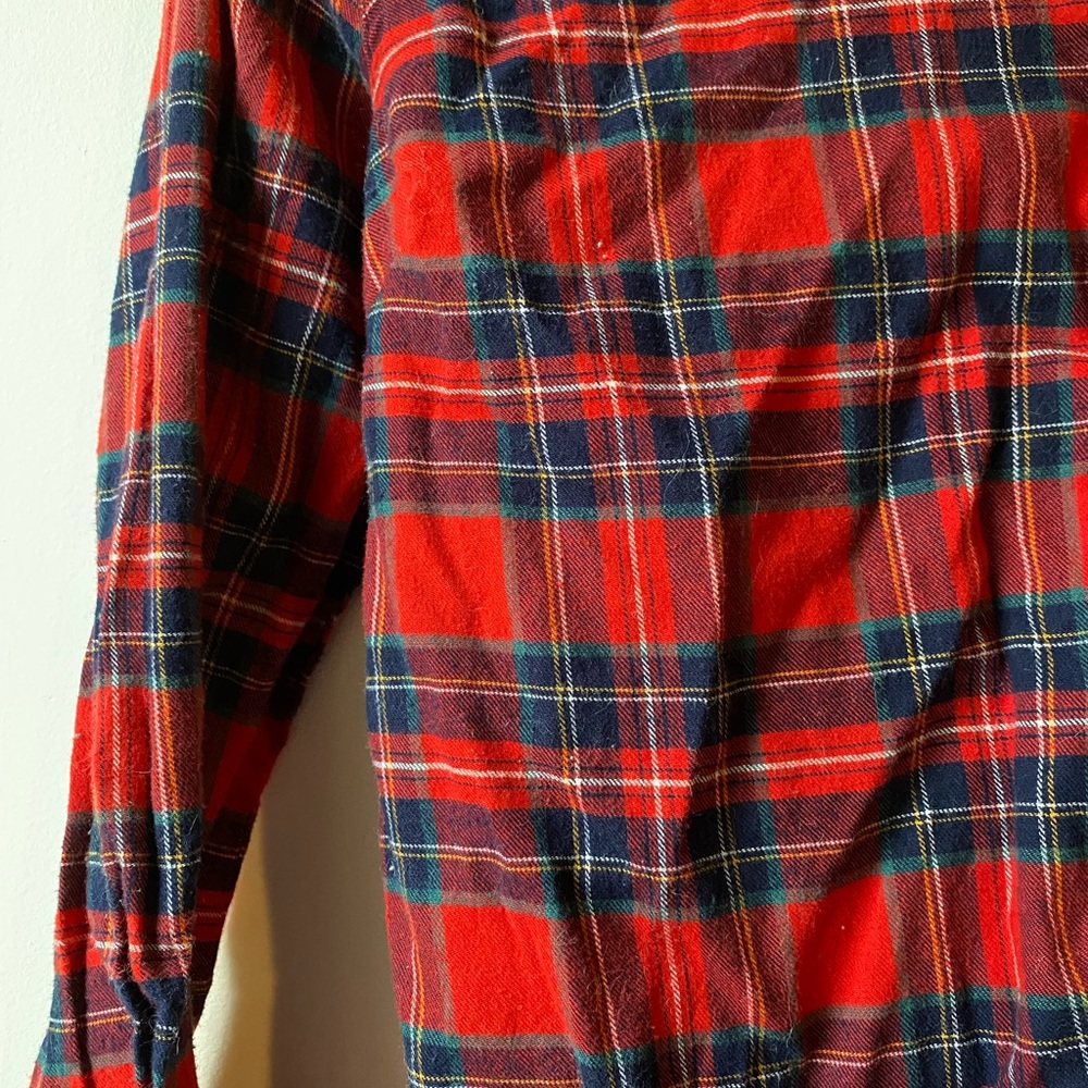 Weatherproof Vintage Women’s Flannel Button Down Shirt Medium Red Blue/Green - Picture 6 of 10